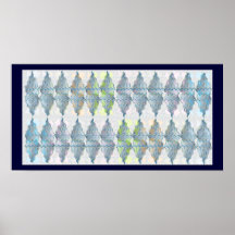 Spiral Blue Crystal Patterns Poster