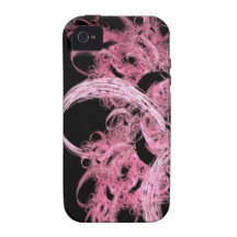 Spiral Fractal in Pink & Black Case For The iPhone 4