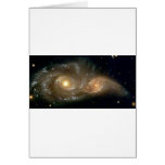 Spiral Galaxies Colliding Greeting Card