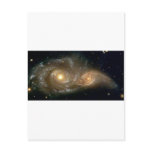 Spiral Galaxies Colliding Post Card