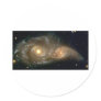 Spiral Galaxies Colliding Round Stickers