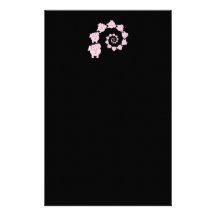 Spiral of Pink Elephants. Cartoon. Personalized Stationery
