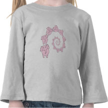 Spiral of Pink Elephants. Fun Cartoon. Shirts
