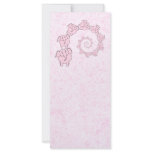 Spiral of Pink Elephants. Pink Background. Personalized Rack Card
