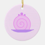 Spiral Pink Cake on Pink Stripes. ornaments