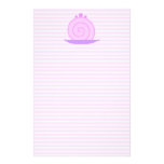 Spiral Pink Cake on Pink Stripes. stationery