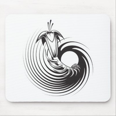 Spiral Plant Tattoo Design Mouse Mat by doonidesigns