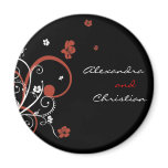 Spirals & Flowers Wedding Save The Date 2 magnets