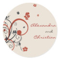 Spirals & Flowers Wedding Save The Date stickers