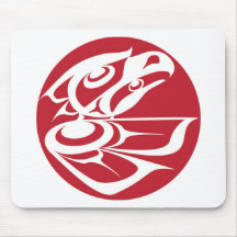 Spirit Eagle White on Red.jpg Mousepad
