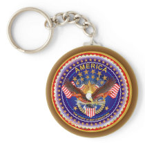 Spirit of America Round Only Key Chain