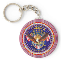 Spirit of America Round Only Key Chain