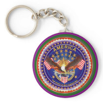 Spirit of America Round Only Key Chain