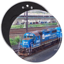 Spirit of Conrail - GP38 - PRR #2943 in Blue Paint Pinback Button