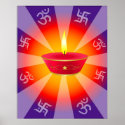Spiritual Glowing Diwali Lamp posters