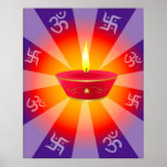 Spiritual Glowing Diwali Lamp posters