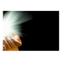 Spiritual light in cupped hands business card