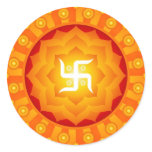 Spiritual Lotus Swastika Design stickers