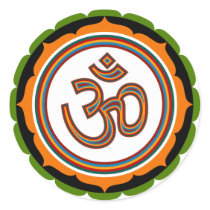 Spiritual Om On Lotus Sign Stickers