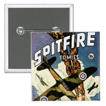 Spitfire Fighter Aircraft - World War Two Pinback Buttons