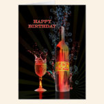 Splashing wine 42nd birthday card cards
