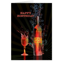 Splashing wine 42nd birthday card
