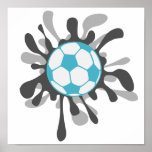 Splat soccer ball design posters