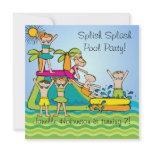 Splish Splash Pool Party Custom Birthday Invites