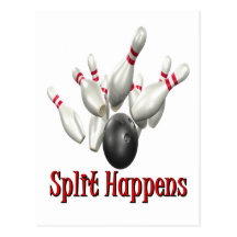 Split Happens Bowling Postcard