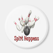 Split Happens Bowling Refrigerator Magnets