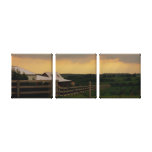 Split Rail Tripanel Gallery Wrapped Canvas