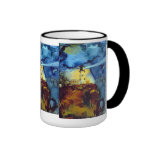 Split Rock Lighthouse At Night Ringer Mug