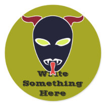 Split Tongue Demon Round Stickers
