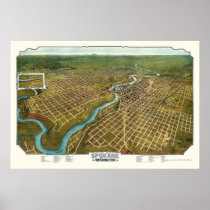 Spokane, WA Panoramic Map - 1905 Print