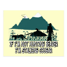 Spoof cougar hunter postcard