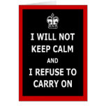 Spoof keep calm and carry on cards