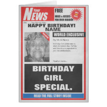 Spoof Newspaper Photo Upload Birthday Card