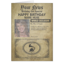 Spoof Old Newspaper Photo Upload Card