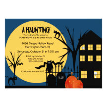 Spooky A Haunting Halloween Party Invitation