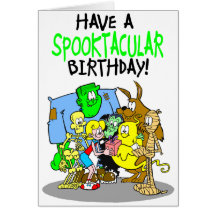 Spooky birthday card for girls.