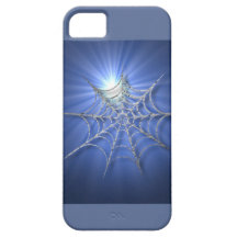 Spooky Blue Glistening Spiderweb
