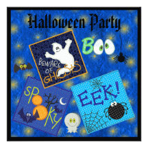 Spooky Embroidery Patches Halloween Party Invites