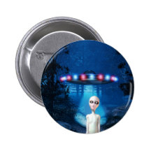 Spooky Forest UFO Close Encounter Button