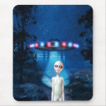 Spooky Forest UFO Close Encounter Mousepad