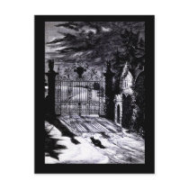 Spooky Graveyard Scene Halloween Card Post Cards
