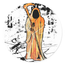 Spooky Halloween Grim Reaper of Death Sticker