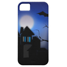 Spooky Halloween Haunted House with Bats iPhone 5 Covers
