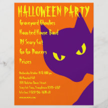 Spooky Halloween Party Kitty Cat Scary Custom Flyer