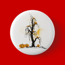 Spooky Halloween Trees buttons