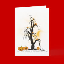 Spooky Halloween Trees cards